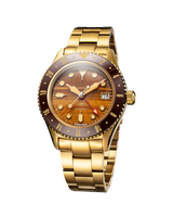 Basecamp GMT Tiger Eye Gold dial color