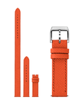16mm orange double tour leather watch strap with silver buckle