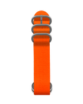 20mm orange NATO watch strap with silver buckle