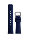 22mm navy rubber watch strap with silver buckle