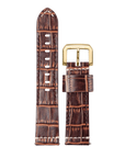 22mm Alligator Brown with Beige stitching