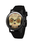 Mr. Bones chronograph with skeleton character dial and black case
