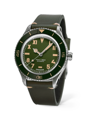 Basecamp Cali Green automatic watch with green California dial and green bezel
