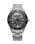 Basecamp Titanium GIFC Limited Edition GMT watch with green bezel on titanium bracelet