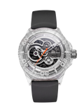 22mm black rubber strap fitted to an Aquadeep K9 Crystal watch