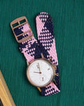 Perlon Pattern Pink / Navy - UNDONE