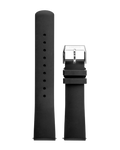 20mm black rubber watch strap with silver buckle