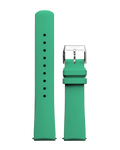 20mm green rubber watch strap with silver buckle