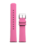 20mm pink rubber watch strap with silver buckle