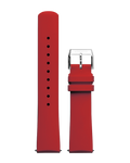 20mm red rubber watch strap with silver buckle